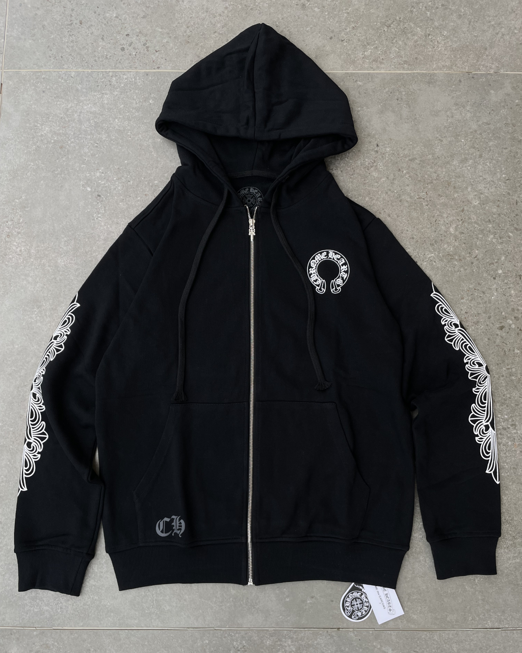 Black zip-up hoodie - Chrome Hearts