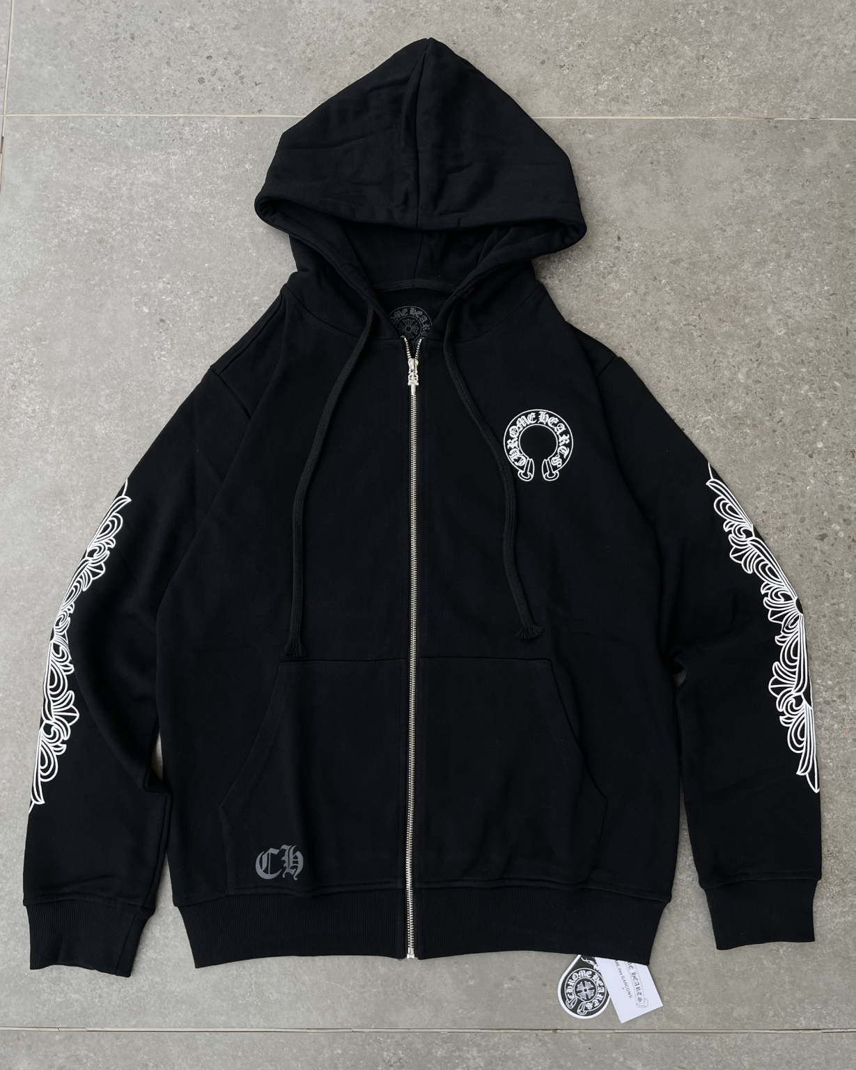 Black zip-up hoodie - Chrome Hearts