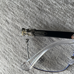 Rimless Bottom Chrome Heart Glasses – Clear & Silver Edition.