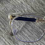 Rimless Bottom Chrome Heart Glasses – Clear & Gold Edition.