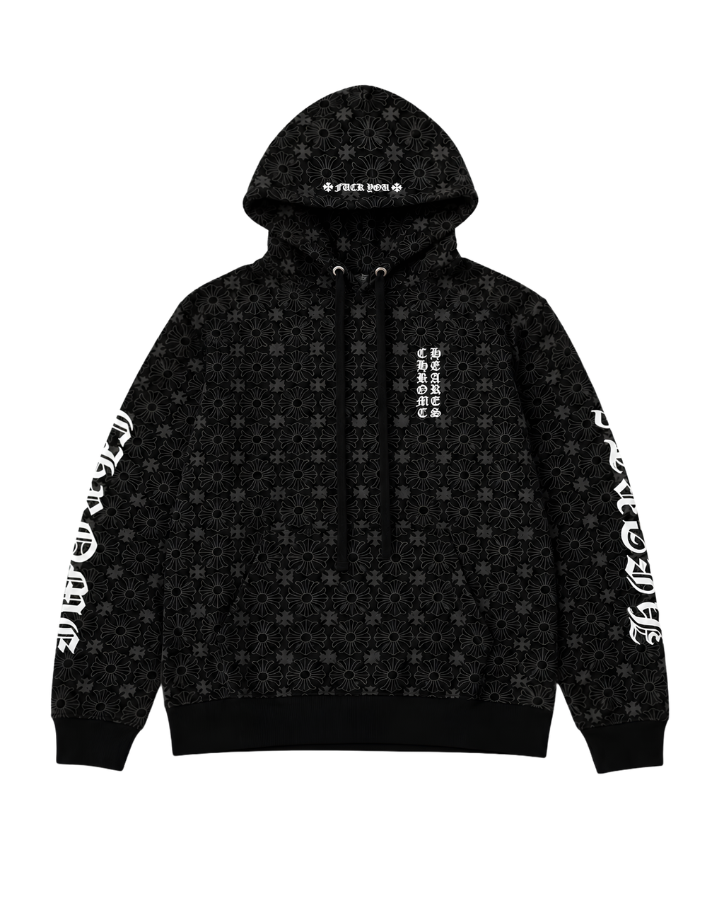 Black Designer Hoodie - Chrome Hearts