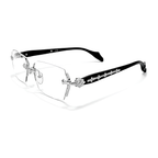 Silver Chrome Rimless Glasses