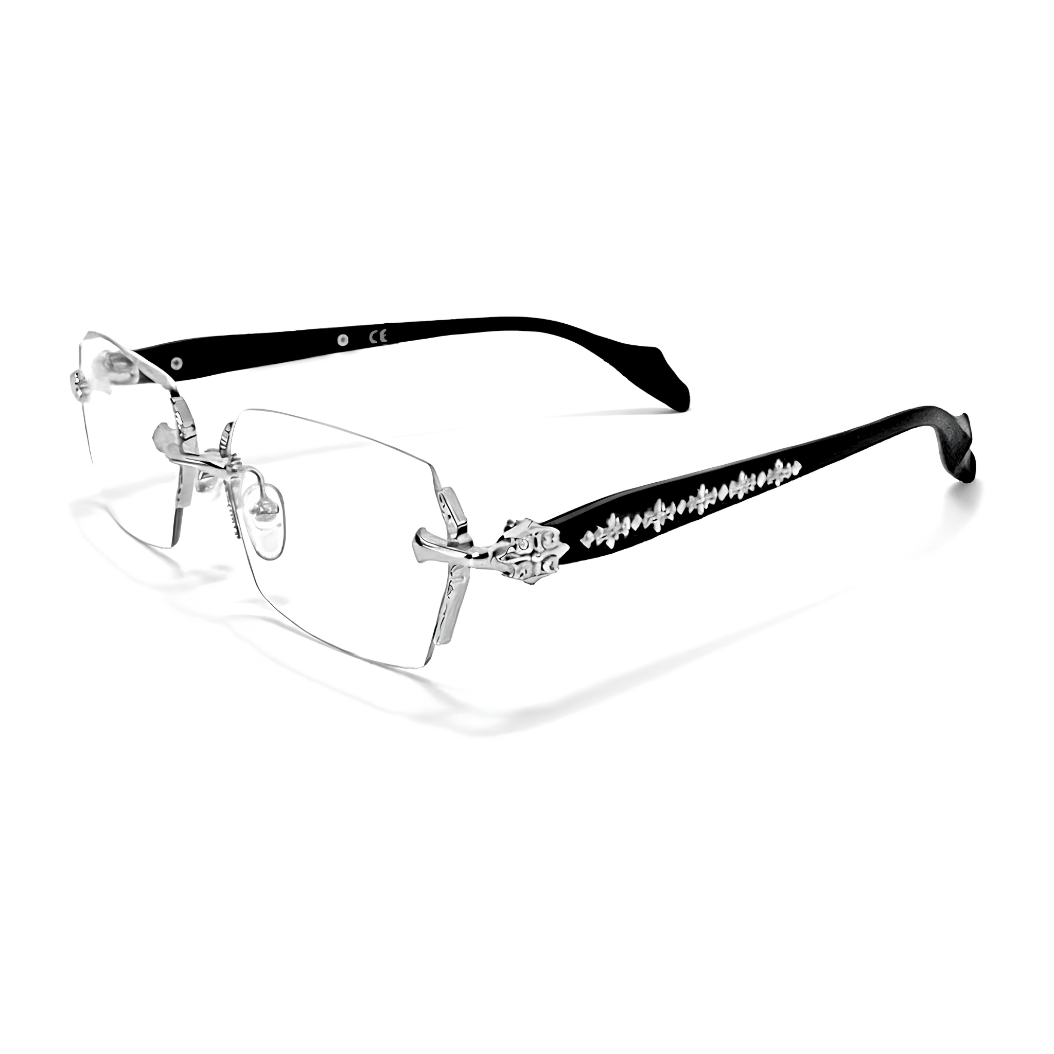 Silver Chrome Rimless Glasses