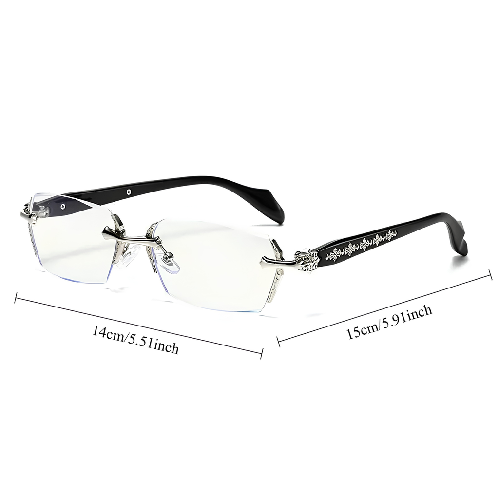 Silver Chrome Rimless Glasses