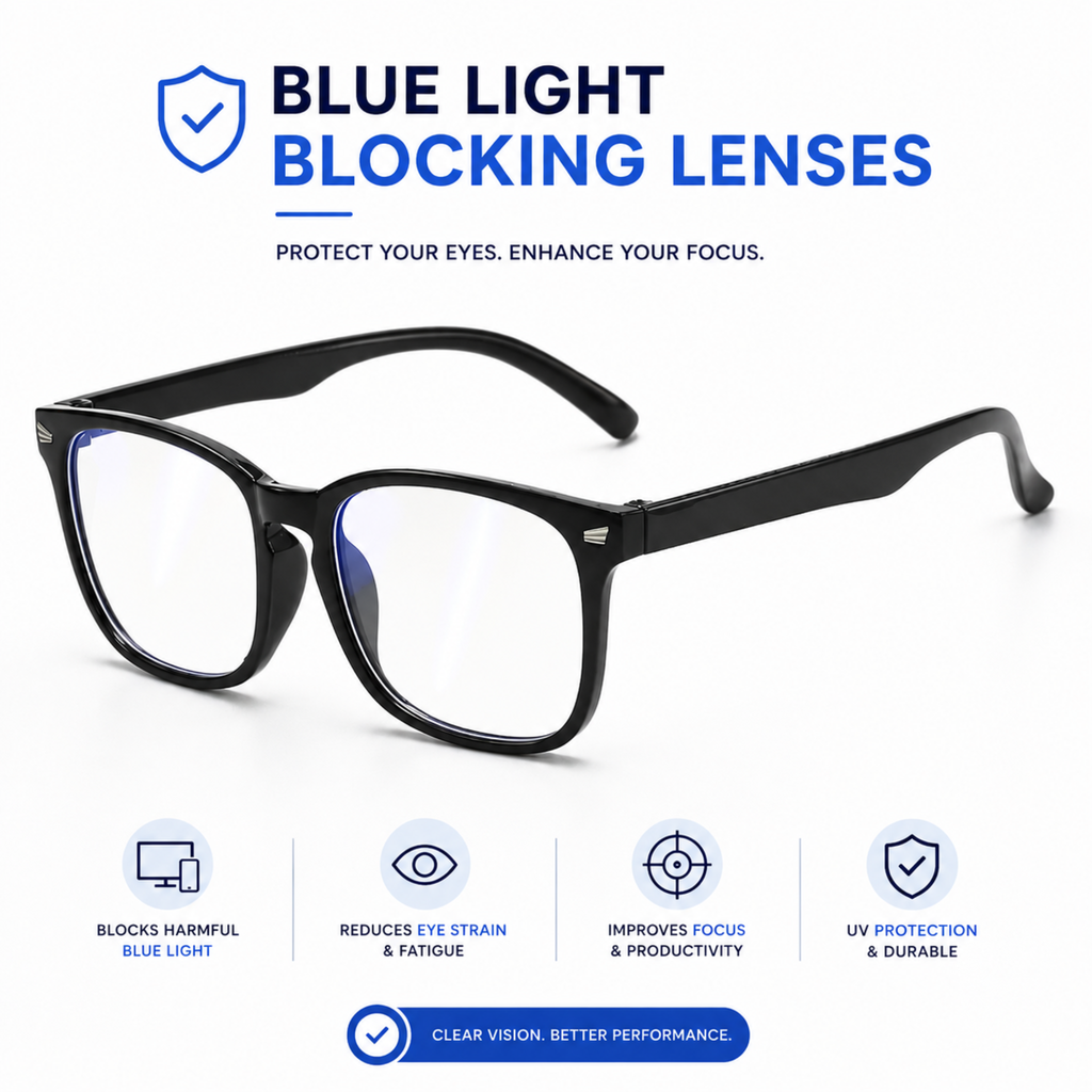 BlueGuard Glasses- Black