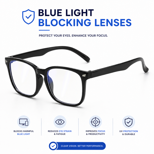 BlueGuard Glasses- Black
