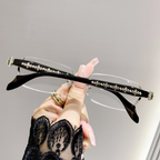 Silver Chrome Rimless Glasses