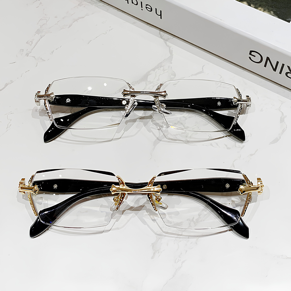 Gold Chrome Rimless Glasses