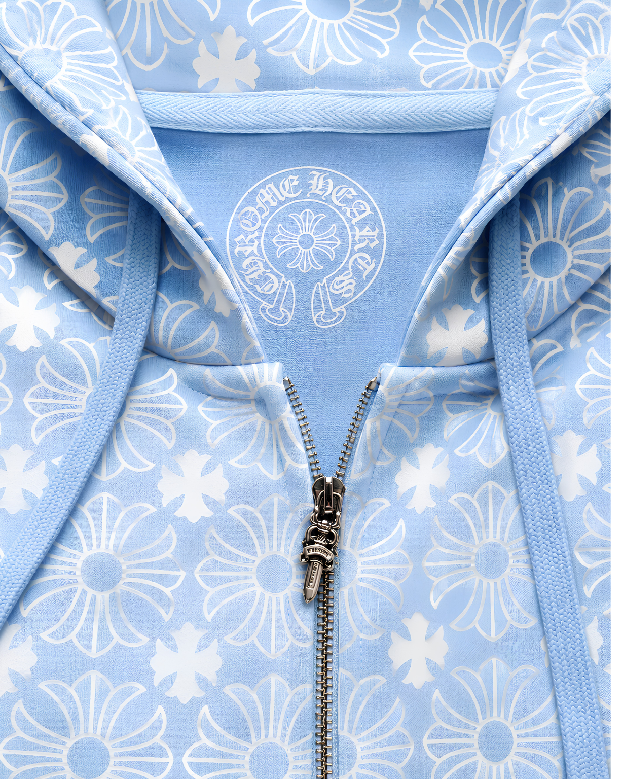 Blue zip-up hoodie - Chrome Hearts