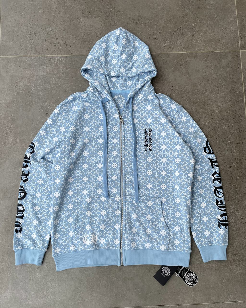 Blue zip-up hoodie - Chrome Hearts