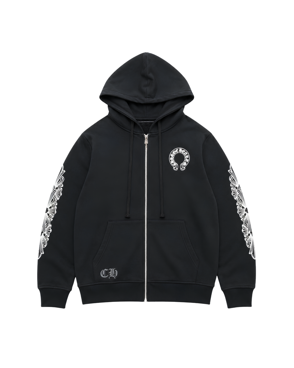 Black zip-up hoodie - Chrome Hearts