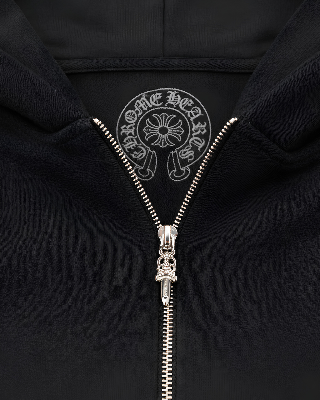 Black zip-up hoodie - Chrome Hearts