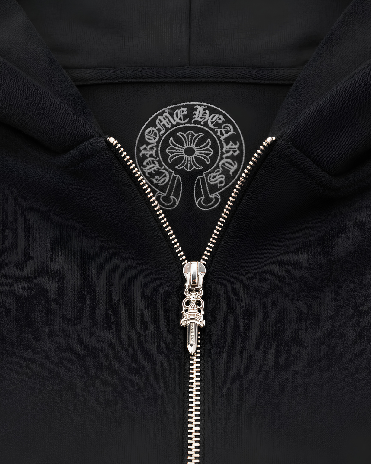 Black zip-up hoodie - Chrome Hearts