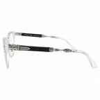 Rimless Bottom Chrome Heart Glasses – Clear & Silver Edition.
