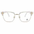 Rimless Bottom Chrome Heart Glasses – Clear & Gold Edition.