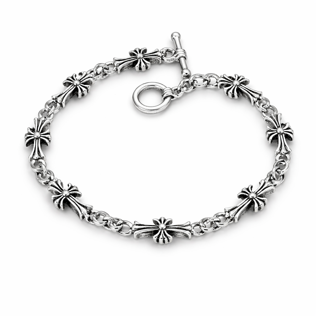 Chrome Heart Cross Bracelet