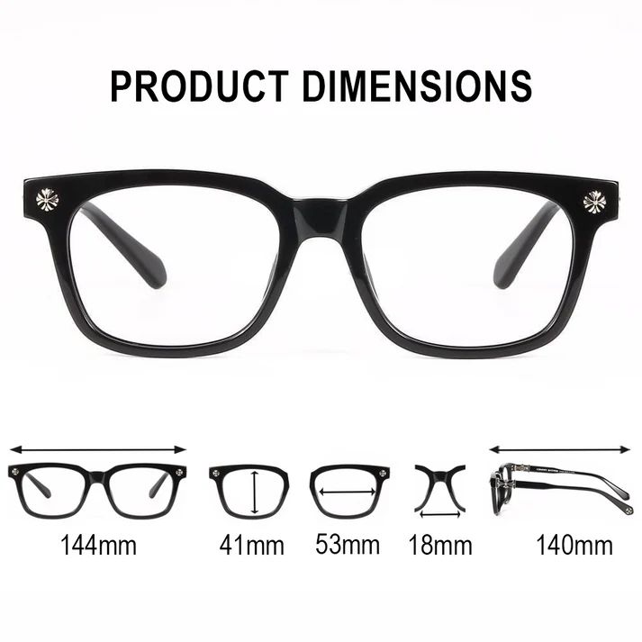 Chrome Heart Glasses – Black & Silver Edition