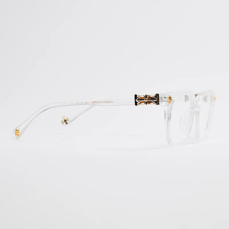 Chrome Heart Glasses – Clear & Gold Edition