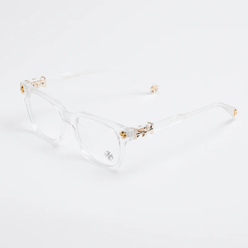 Chrome Heart Glasses – Clear & Gold Edition