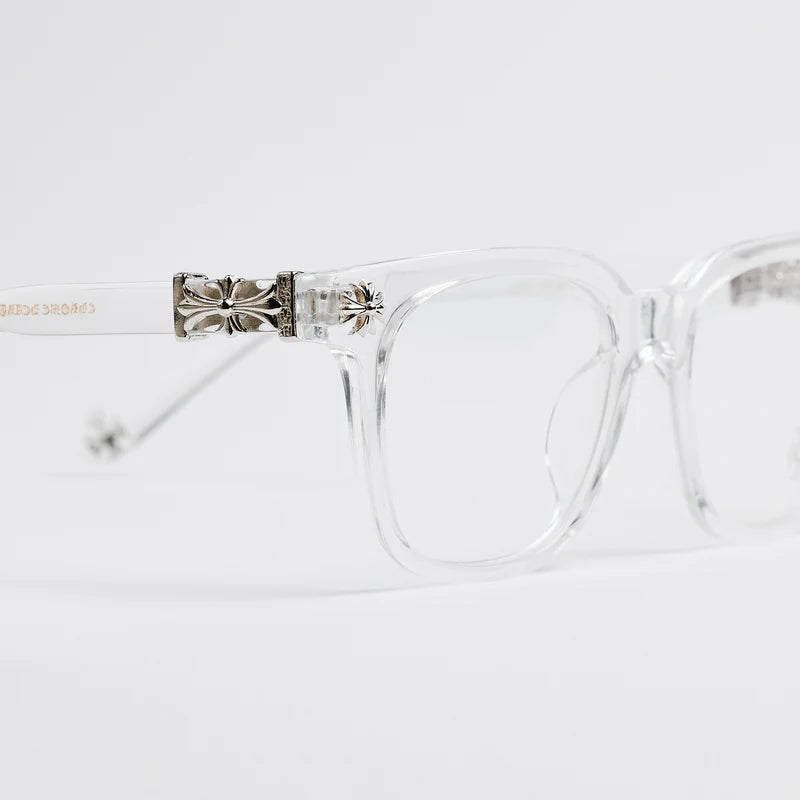 Chrome Heart Glasses – Clear & Silver Edition