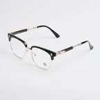 Rimless Bottom Chrome Heart Glasses – Black & Gold Edition.